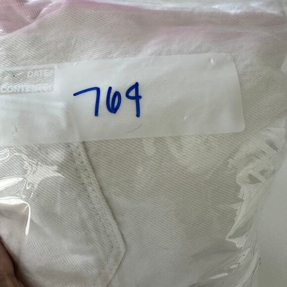 Abrand Men's jeans size 32x25.5 white chopped straight frayed hem stiff denim - Picture 10 of 10